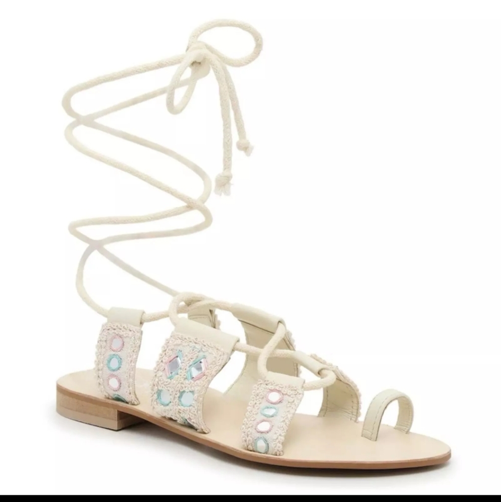 FREE PEOPLE Mantra Mirror Sandals / Natural Size 38.5 us8.5 - Picture 2 of 8